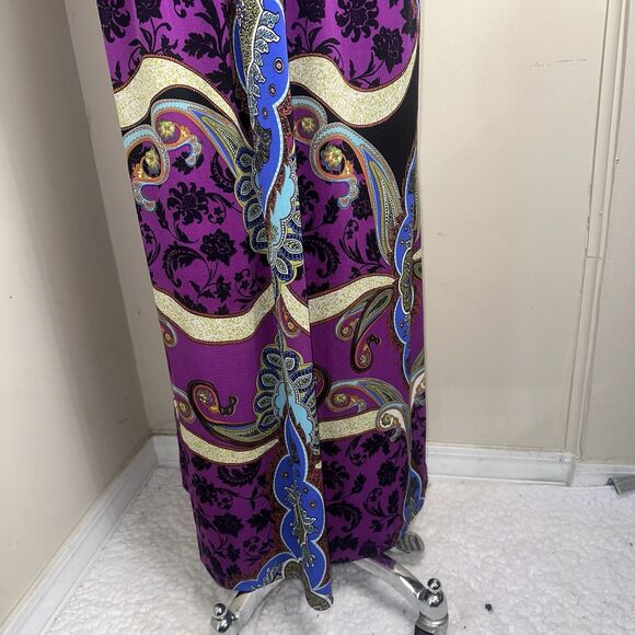 NWT TAHARI Maxi Dress Purple Floral Rhinestone Bodice Size Small NEW - Picture 4 of 8